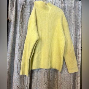 Mystree Yellow Fuzzy Sweater - One Shoulder new